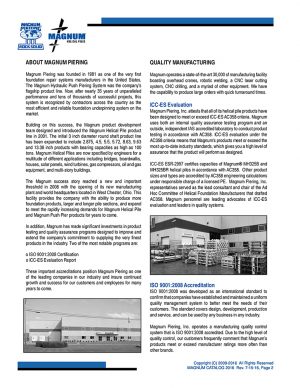 Report about Magnum Piering and quality manufacturing