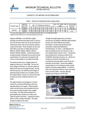 Maximum allowable capacity of MP1001 Plate Bracket - Magnum Piering
