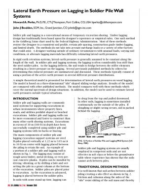 Technical paper on lateral pressure on lagging in solider pile wall systems - Magnum Piering