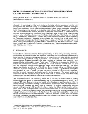 Paper on underpinning and shoring for underground facility - Magnum Piering