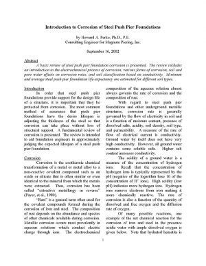 Paper on push pier corrosion by Howard Perko - Magnum Piering