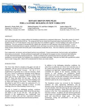 Technical paper on Rotary Driven Pipe Piles - Magnum Piering