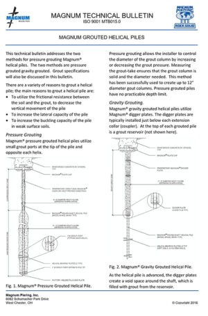 Technical Bulletin – Grouted Helical Piles